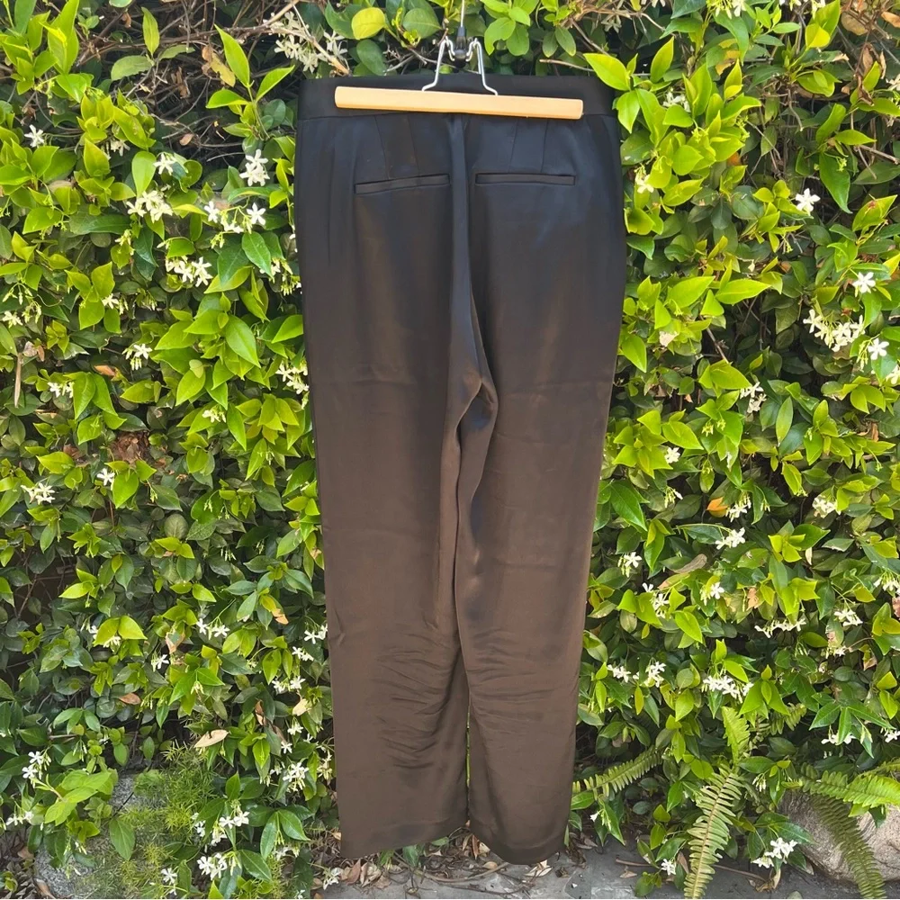 Aritzia Babaton Straight Leg Satin Trousers in Black - Picture 2 of 3